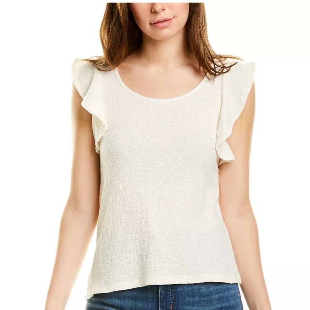 NWT Madewell Texture & Thread Ruffle Sleeve Tank - Picture 2 of 8